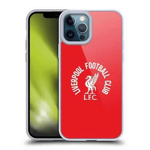 Head Case Designs Officially Licensed Liverpool Football Club White LFC On Red Liver Bird Gel Case [Military Grade Protection] Compatible with Apple iPhone 12 Pro Max and Compatible with MagSafe 