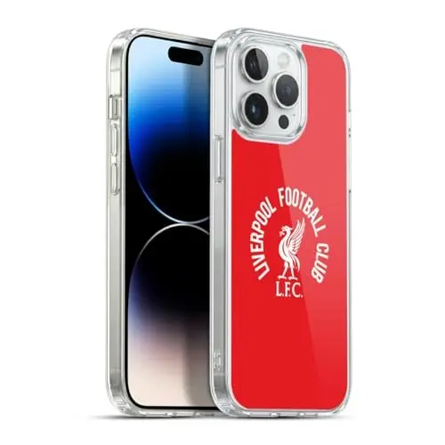 Head Case Designs Officially Licensed Liverpool Football Club White LFC On Red Liver Bird Gel Case [Military Grade Protection] Compatible with Apple iPhone 13 Pro Max and Compatible with MagSafe 