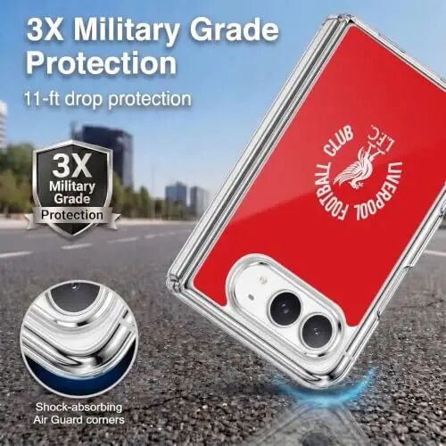 Head Case Designs Officially Licensed Liverpool Football Club White LFC On Red Liver Bird Gel Case [Military Grade Protection] Compatible with Apple iPhone Duo and Compatible with MagSafe - Head Case Designs (1)