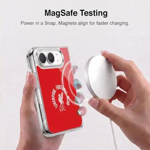 Head Case Designs Officially Licensed Liverpool Football Club White LFC On Red Liver Bird Gel Case [Military Grade Protection] Compatible with Apple iPhone Duo and Compatible with MagSafe - 3