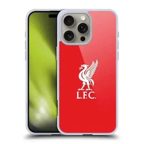 Head Case Designs Officially Licensed Liverpool Football Club White Logo in Red Liver Bird Gel Case [Harbiy himoya darajasi] Apple iPhone 16 Pro Max bilan mos - 1