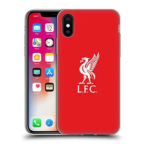 Head Case Designs Officially Licensed Liverpool Football Club White Logo in Red Liver Bird Gel Case [Harbiy himoya darajasi] Apple iPhone X/iPhone Xs bilan mos - 1