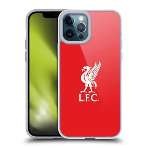 Head Case Designs Officially Licensed Liverpool Football Club White Logo in Red Liver Bird Gel Case [Military Grade Protection] Compatible with Apple iPhone 12 Pro Max 