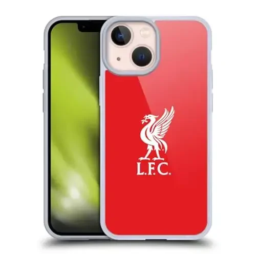 Head Case Designs Officially Licensed Liverpool Football Club White Logo in Red Liver Bird Gel Case [Military Grade Protection] Compatible with Apple iPhone 13 Mini - Modazone