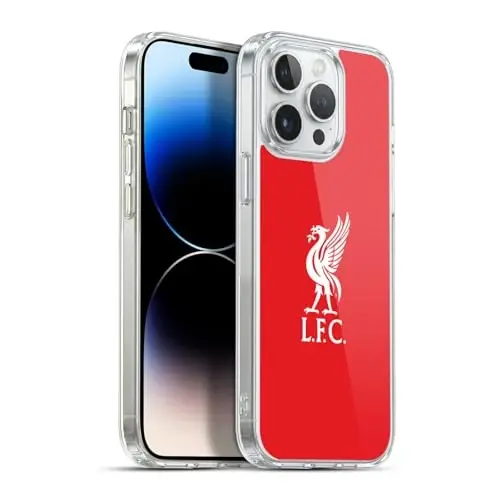 Head Case Designs Officially Licensed Liverpool Football Club White Logo in Red Liver Bird Gel Case [Military Grade Protection] Compatible with Apple iPhone 13 Pro Max - HEAD CASE DESIGNS