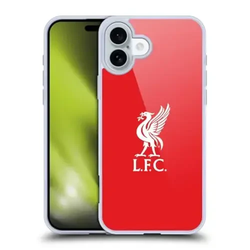 Head Case Designs Officially Licensed Liverpool Football Club White Logo in Red Liver Bird Gel Case [Military Grade Protection] Compatible with Apple iPhone 16 Plus - HEAD CASE DESIGNS