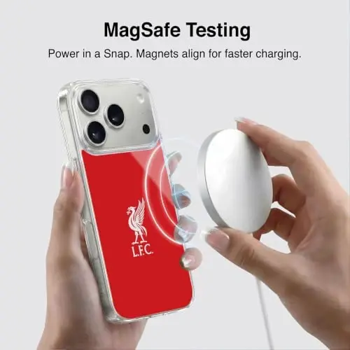 Head Case Designs Officially Licensed Liverpool Football Club White Logo in Red Liver Bird Gel Case [Military Grade Protection] Compatible with Apple iPhone 18 Pro and Compatible with MagSafe - 3