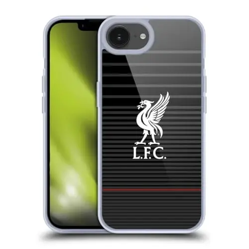 Head Case Designs Officially Licensed Liverpool Football Club White On Black Kit Liver Bird Gel Case [Military Grade] Compatible with Apple iPhone 16e / iPhone 17e and Compatible with MagSafe - 1