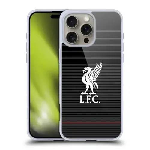 Head Case Designs Officially Licensed Liverpool Football Club White On Black Kit Liver Bird Gel Case [Military Grade Protection] Apple iPhone 16 Pro Max bilan mos va MagSafe bilan mos - HEAD CASE DESIGNS