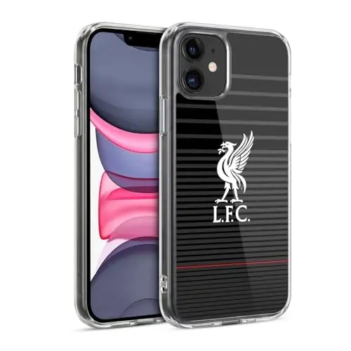 Head Case Designs Officially Licensed Liverpool Football Club White On Black Kit Liver Bird Gel Case [Military Grade Protection] Compatible with Apple iPhone 11 - 1