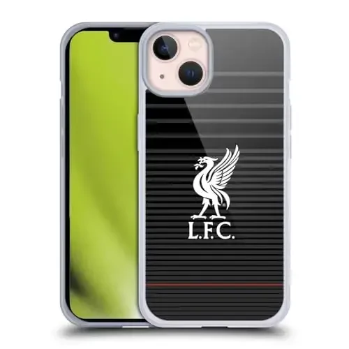Head Case Designs Officially Licensed Liverpool Football Club White On Black Kit Liver Bird Gel Case [Military Grade Protection] Compatible with Apple iPhone 13 and Compatible with MagSafe - HEAD CASE DESIGNS