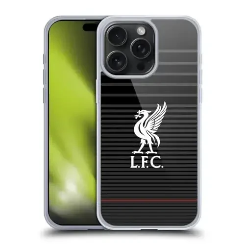 Head Case Designs Officially Licensed Liverpool Football Club White On Black Kit Liver Bird Gel Case [Military Grade Protection] Compatible with Apple iPhone 15 Pro Max and Compatible with MagSafe - HEAD CASE DESIGNS