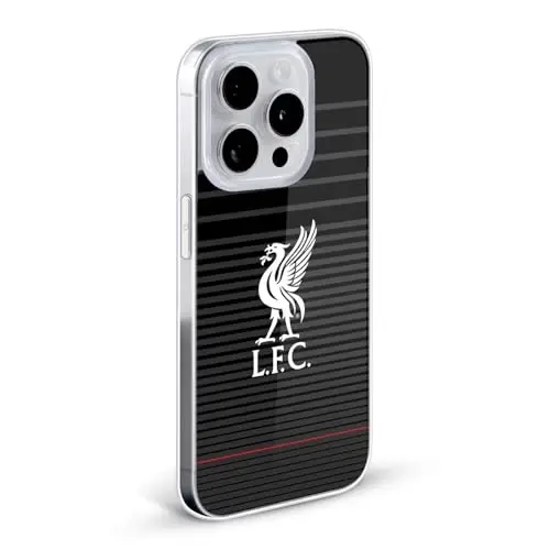 Head Case Designs Officially Licensed Liverpool Football Club White On Black Kit Liver Bird Gel Case [Military Grade Protection] Compatible with Apple iPhone 7 Plus/iPhone 8 Plus - 1