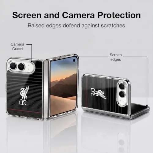 Head Case Designs Officially Licensed Liverpool Football Club White On Black Kit Liver Bird Gel Case [Military Grade Protection] Compatible with Apple iPhone Duo and Compatible with MagSafe - 4