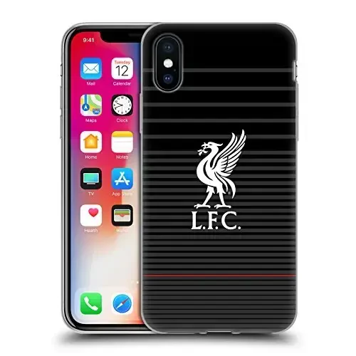 Head Case Designs Officially Licensed Liverpool Football Club White On Black Kit Liver Bird Gel Case [Military Grade Protection] Compatible with Apple iPhone X/iPhone Xs - HEAD CASE DESIGNS