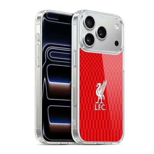 Head Case Designs Officially Licensed Liverpool Football Club White On Red Kit Liver Bird Gel Case [Harbiy himoya darajasi] Apple iPhone 17 Pro bilan mos - 1