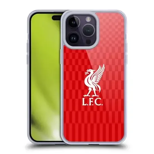Head Case Designs Officially Licensed Liverpool Football Club White On Red Kit Liver Bird Gel Case [Military Grade Protection] Compatible with Apple iPhone 14 Pro Max and Compatible with MagSafe - Modazone