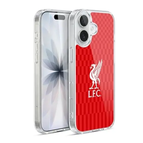 Head Case Designs Officially Licensed Liverpool Football Club White On Red Kit Liver Bird Gel Case [Military Grade Protection] Compatible with Apple iPhone 17 - 1