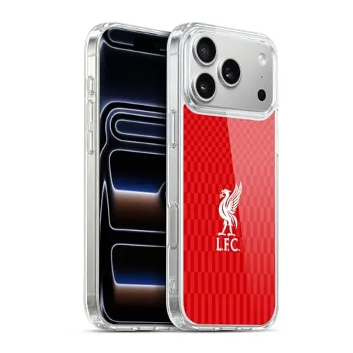 Head Case Designs Officially Licensed Liverpool Football Club White On Red Kit Liver Bird Gel Case [Military Grade Protection] Compatible with Apple iPhone 17 Pro Max 