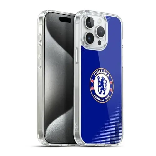 Head Case Designs Официально лицензированный Chelsea Football Club Halftone Crest Gel Case [Military Grade Protection] Совместим с Apple iPhone 15 Pro Max и Совместим с MagSafe - 2