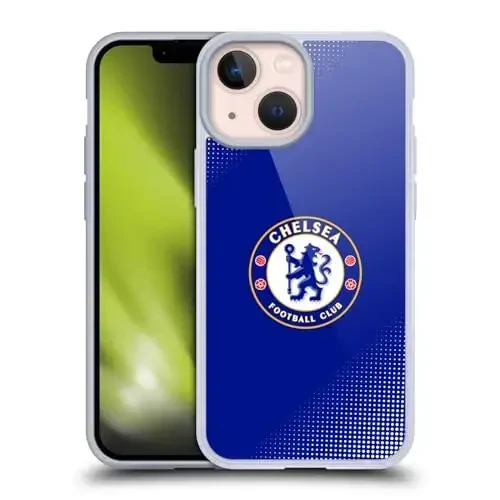 Head Case Designs официально лицензированный Chelsea Football Club Halftone Crest Gel Case [военный класс защиты] совместим с Apple iPhone 13 Mini и совместим с MagSafe - 1