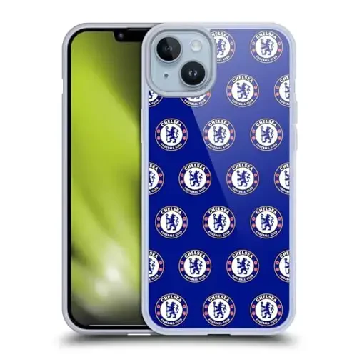 Head Case Designs Официально лицензированный Chelsea Football Club Pattern Crest Gel Case [Military Grade Protection] Совместим с Apple iPhone 14 Plus и Совместим с MagSafe - HEAD CASE DESIGNS