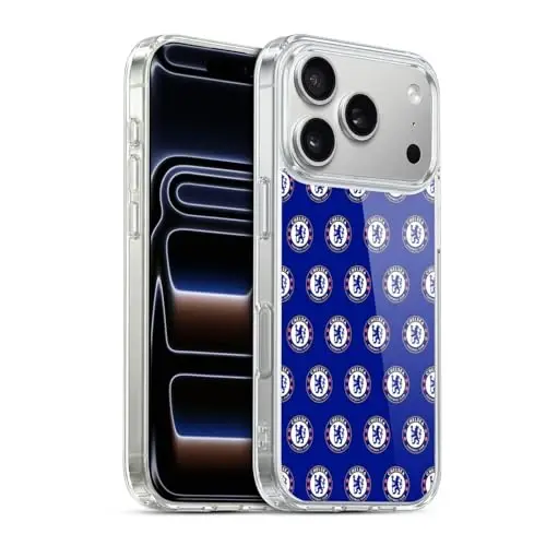 Head Case Designs официально лицензированный Chelsea Football Club Pattern Crest Gel Case [Military Grade Protection] совместимый с Apple iPhone 17 Pro - 3