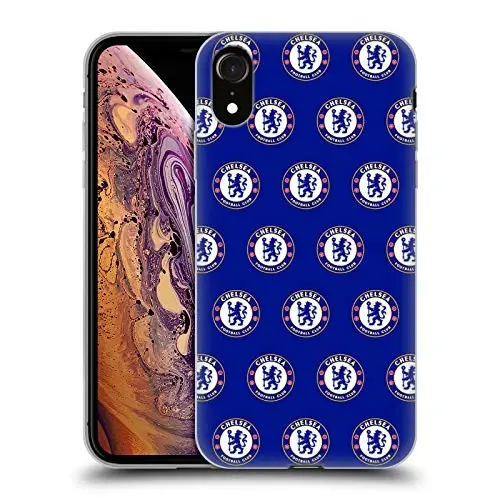 Head Case Designs официально лицензированный Chelsea Football Club Pattern Crest Gel Case [Военная степень защиты] Совместим с Apple iPhone XR - HEAD CASE DESIGNS