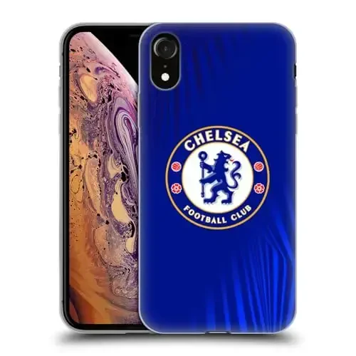 Head Case Designs официально лицензированный футбольный клуб «Челси» Super Graphic Crest Gel Case [Военная защита] Совместим с Apple iPhone XR - 12