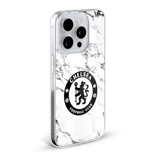 Head Case Designs официально лицензированный футбольный клуб «Челси» White Marble Crest Hard Back Case, совместимый с Apple iPhone 13 Pro - HEAD CASE DESIGNS (1)