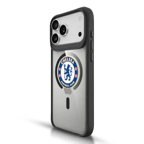 Head Case Designs Официально лицензированный футбольный клуб Chelsea Badge Logo Icon Black Shockproof Bumper Case [Military Grade Protection] Совместим с и Совместим с MagSafe Apple iPhone 15 Plus - HEAD CASE DESIGNS (1)