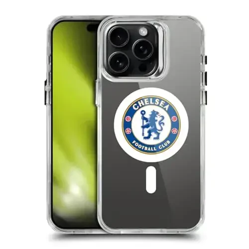Head Case Designs Официально лицензированный футбольный клуб Chelsea Badge Logo Icon Shockproof Bumper Case [Военная защита] Совместим с Apple iPhone 15 Pro Max и совместим с MagSafe - 5