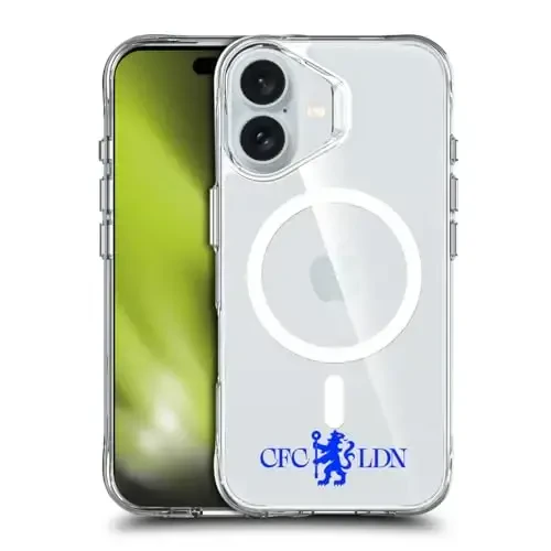 Head Case Designs Официально лицензированный футбольный клуб Chelsea Lions Minimalist Logo Icon Противоударный бамперный чехол [Военная защита] Совместим с Apple iPhone 16 и совместим с MagSafe - HEAD CASE DESIGNS
