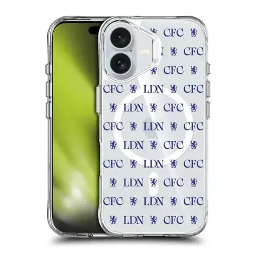 Head Case Designs официально лицензированный футбольный клуб Chelsea Lions Pattern Logo Icon Shockproof Bumper Case [Military Grade Protection] Совместим с Apple iPhone 16 и совместим с MagSafe 