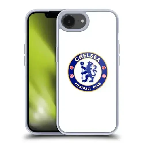 Head Case Designs Официально лицензированный футбольный клуб Chelsea Plain White Crest Gel Case [Военная защита] Совместим с Apple iPhone 16e и совместим с MagSafe 