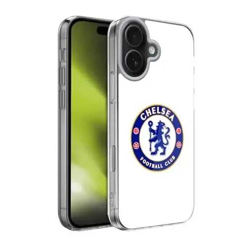 Head Case Designs Официально лицензированный футбольный клуб Chelsea Plain White Crest Gel Case [Военная защита] Совместим с Apple iPhone 17 - HEAD CASE DESIGNS
