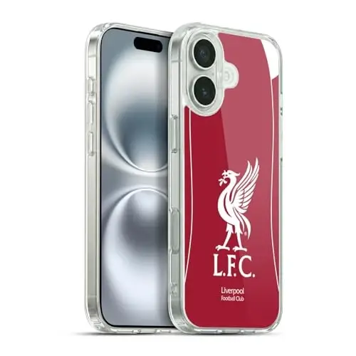 Head Case Designs Officially Licensed Liverpool Football Club Home 2025/26 Kit Gel Case [Military Grade Protection] Compatible with Apple iPhone 16 Plus 