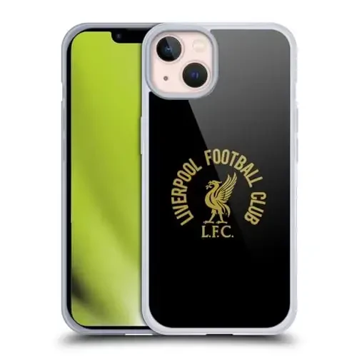 Head Case Designs официально лицензированный футбольный клуб Liverpool Gold LFC On Black Liver Bird Gel Case [Военная защита] Совместим с Apple iPhone 13 и совместим с MagSafe - 1