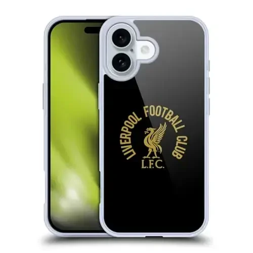 Head Case Designs Официально лицензированный футбольный клуб Liverpool Gold LFC On Black Liver Bird Gel Case [Военная защита] Совместим с Apple iPhone 16 и совместим с MagSafe - HEAD CASE DESIGNS