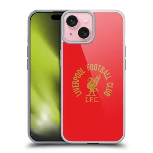Head Case Designs официально лицензированный футбольный клуб Liverpool Gold LFC On Red Liver Bird Gel Case [Военная защита] Совместим с Apple iPhone 15 и MagSafe - HEAD CASE DESIGNS