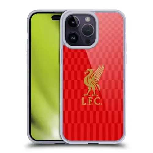 Head Case Designs Официально лицензированный футбольный клуб Liverpool Gold On Red Kit Liver Bird Gel Case [Военная защита] Совместим с Apple iPhone 14 Pro Max и совместим с MagSafe - 1
