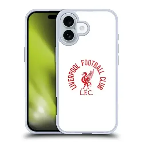 Head Case Designs Официально лицензированный футбольный клуб Liverpool Red LFC On White Liver Bird Gel Case [Военный класс защиты] Совместим с Apple iPhone 16 и совместим с MagSafe - 1