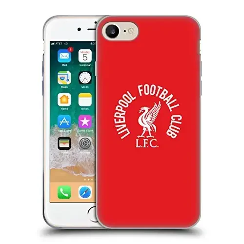 Head Case Designs Официально лицензированный футбольный клуб Liverpool White LFC On Red Liver Bird Gel Case [Military Grade] Совместим с Apple iPhone 7/8 / SE 2020 & 2022 и совместим с MagSafe - 1