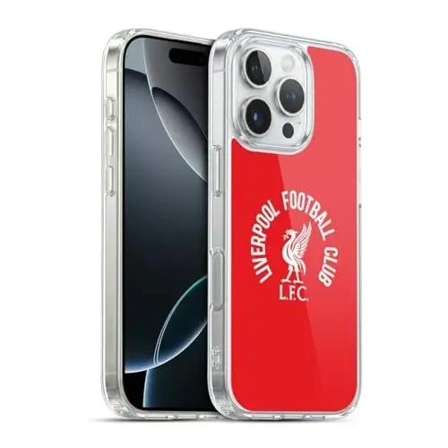 Head Case Designs официально лицензированный футбольный клуб «Ливерпуль», белый LFC на красном фоне Liver Bird Gel Case [военная защита] совместим с Apple iPhone 16 Pro и совместим с MagSafe. - 1