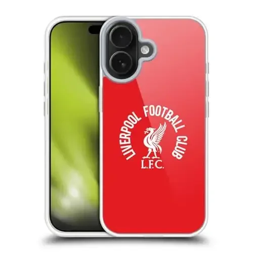 Head Case Designs Officially Licensed Liverpool Football Club White LFC On Red Liver Bird Gel Case [Military Grade Protection] Compatible with Apple iPhone 17 - 4
