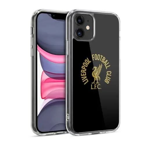 Head Case Designs Officially Licensed Liverpool Football Club Gold LFC On Black Liver Bird Gel Case [Military Grade Protection] Compatible with Apple iPhone 11 - HEAD CASE DESIGNS