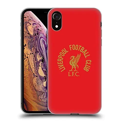 Head Case Designs официально лицензированный футбольный клуб «Ливерпуль» Gold LFC On Red Liver Bird Gel Case [военный класс защиты] Совместим с Apple iPhone XR - 1