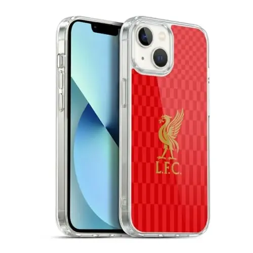 Head Case Designs Официально лицензированный футбольный клуб «Ливерпуль» Gold On Red Kit Liver Bird Gel Case [Военная защита] Совместим с Apple iPhone 13 и совместим с MagSafe - 1
