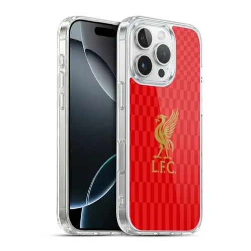 Head Case Designs официально лицензированный футбольный клуб «Ливерпуль» Gold On Red Kit Liver Bird Gel Case [Военная защита] Совместим с Apple iPhone 16 Pro и совместим с MagSafe - 1