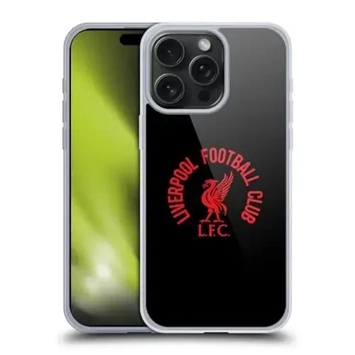 Head Case Designs Официально лицензированный футбольный клуб «Ливерпуль» Red LFC On Black Liver Bird Gel Case [Военная защита] Совместим с Apple iPhone 15 Pro Max и совместим с MagSafe - HEAD CASE DESIGNS
